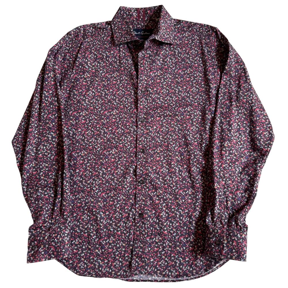 Robert Graham Santana Floral Abstract Sport Shirt Medium EUC Men's Flip Cuffs